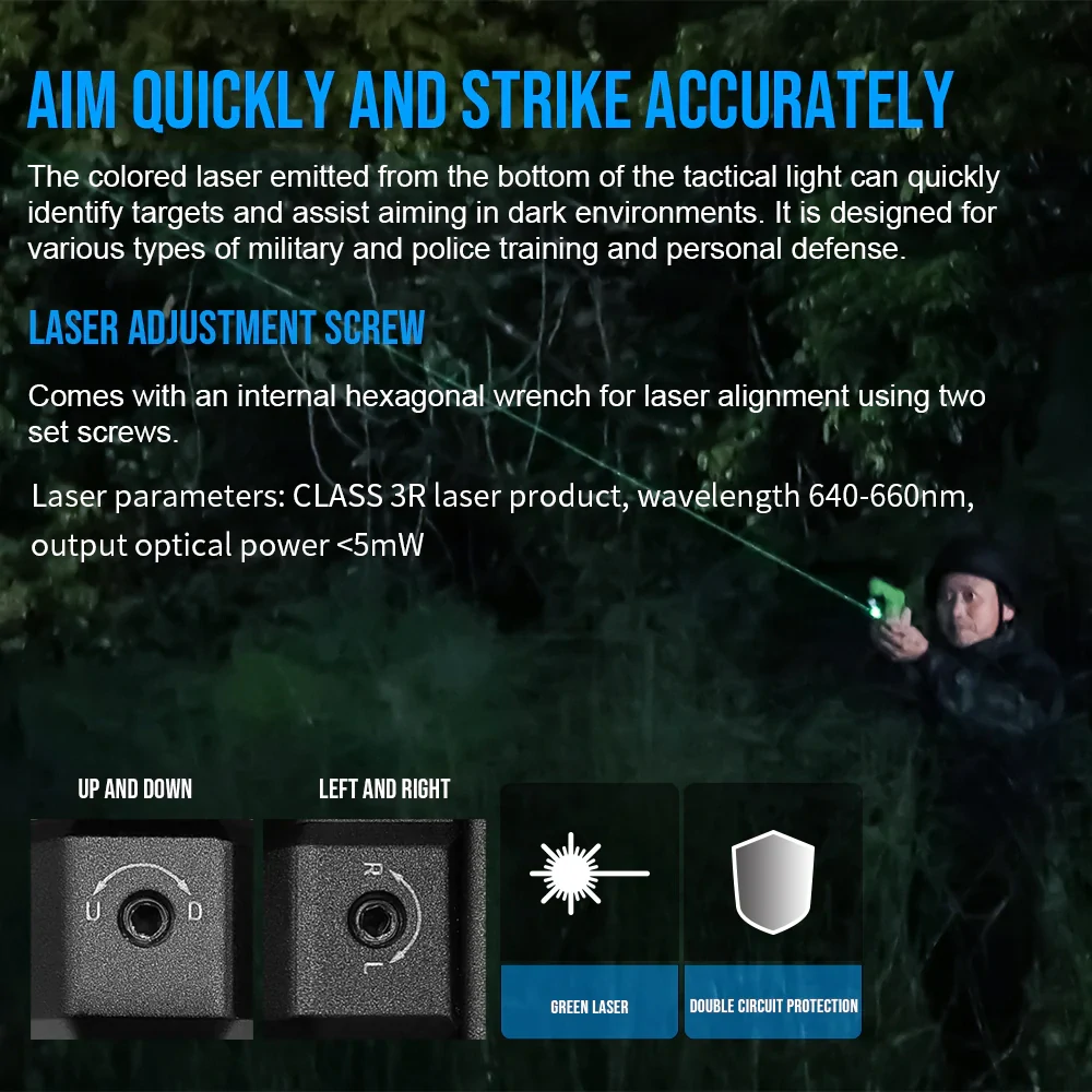 Trustfire GM07 Green Laser svítilna na zbraň