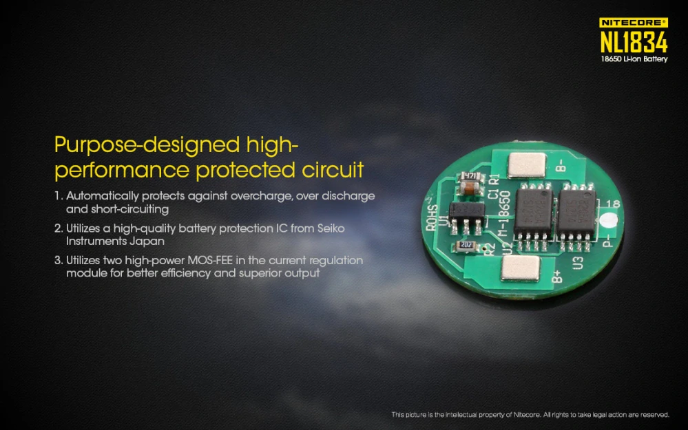 Baterie Li-ion 18650 Nitecore 3.7V 3400mAh (NL1834)