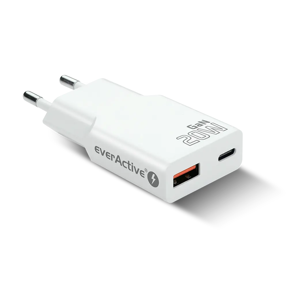 EverActive USB síťový adaptér slim GAN SC-340Q 20 W