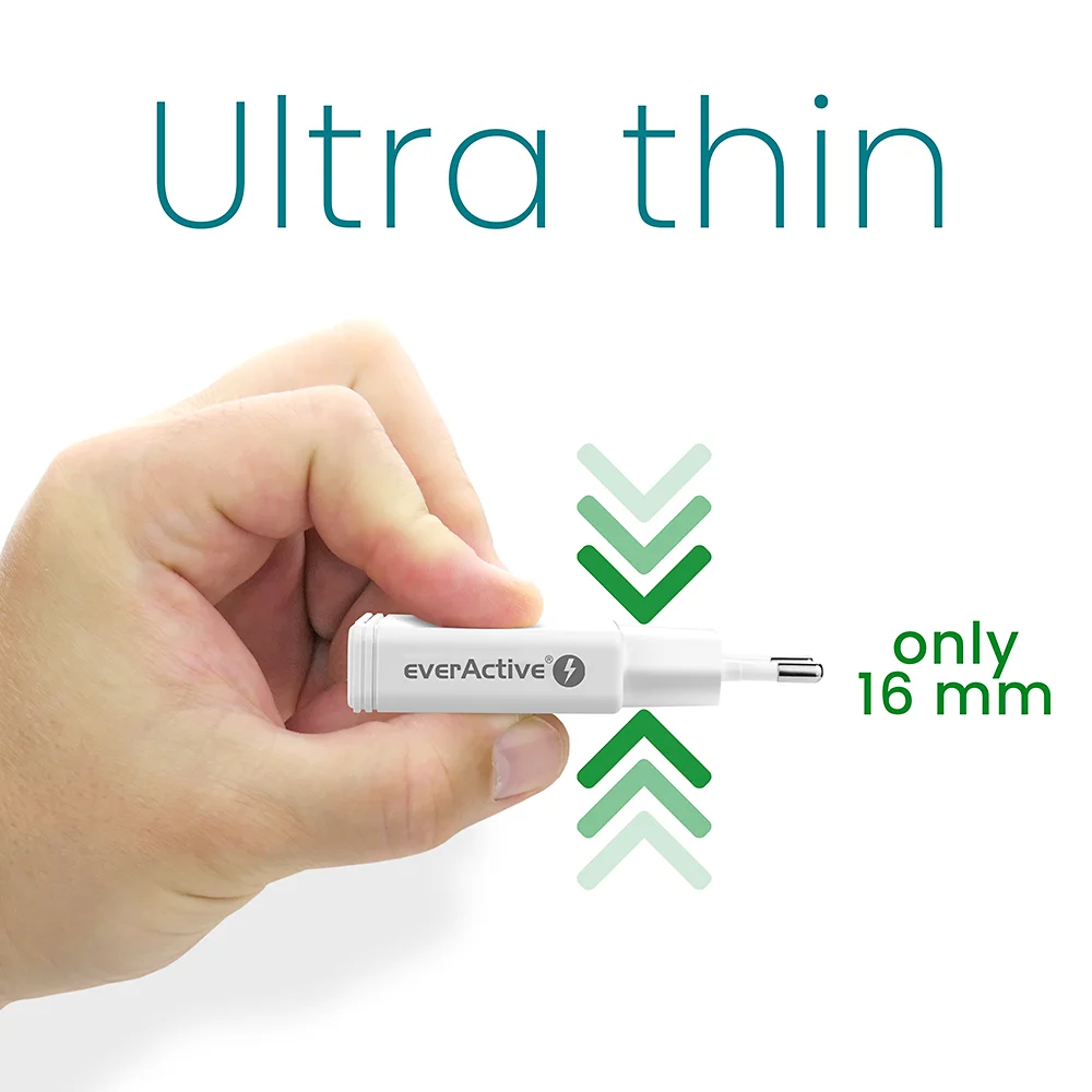 EverActive USB síťový adaptér slim GAN SC-460Q 45 W