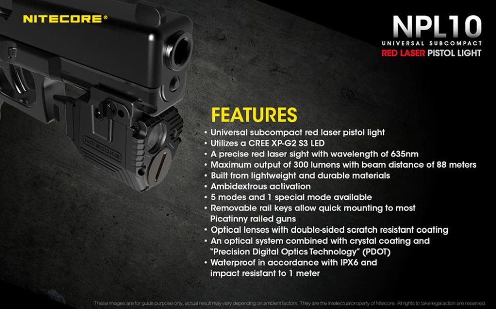 Nitecore NPL10 svítilna na zbraň