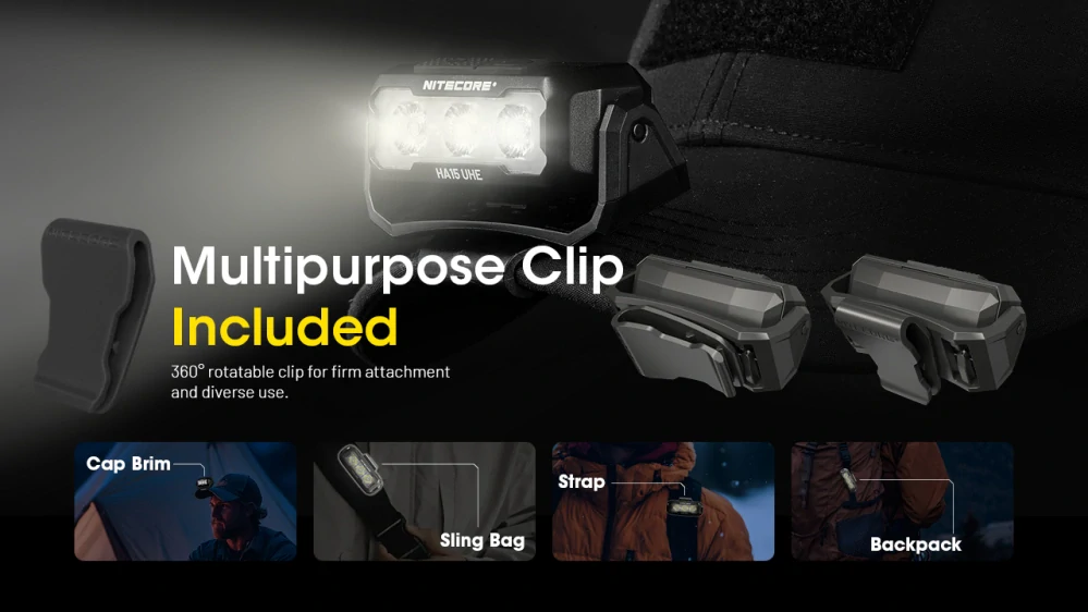 Nitecore HA15 UHE černá