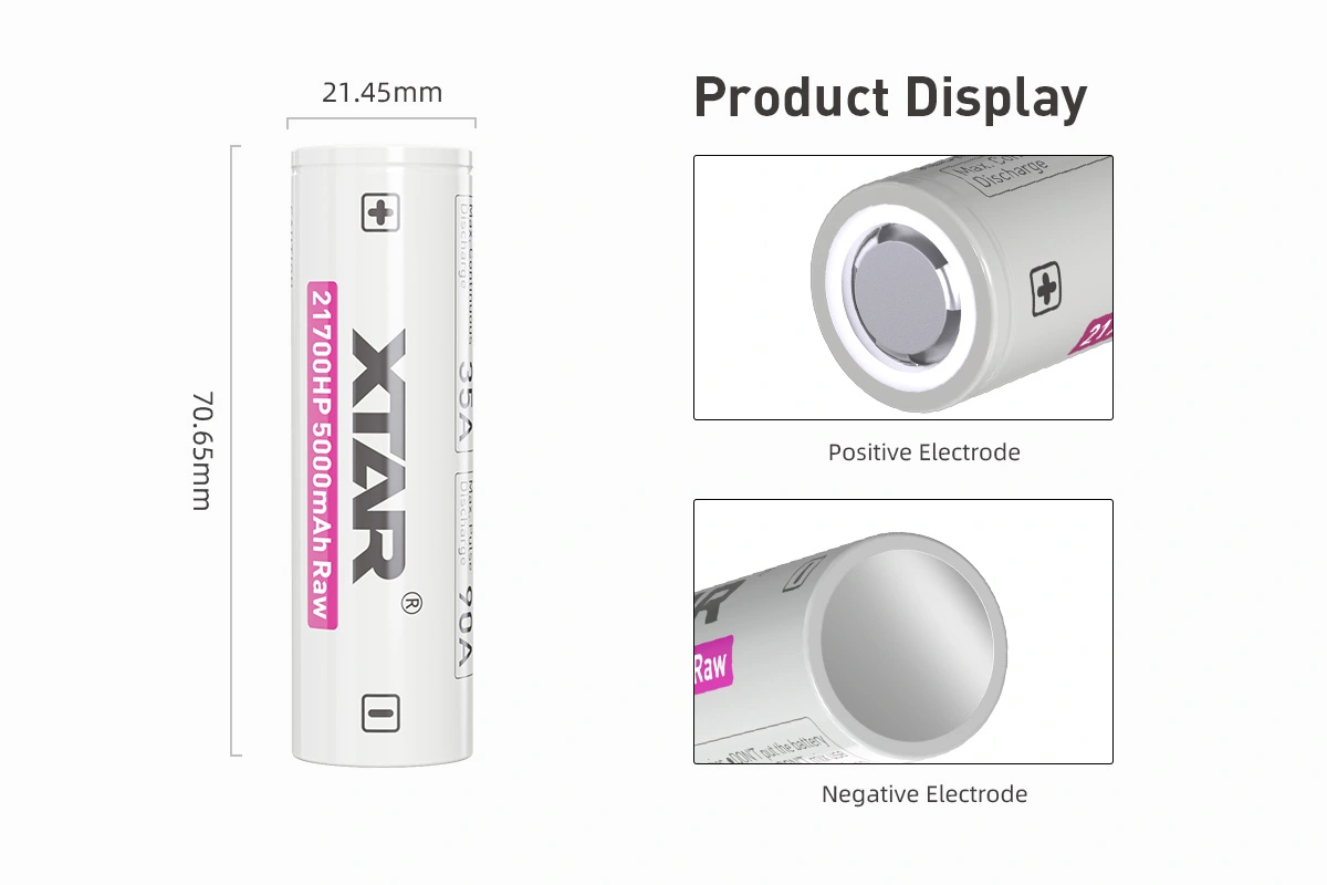Baterie Li-ion 21700 Xtar 3.6V 5000mAh 10A RAW