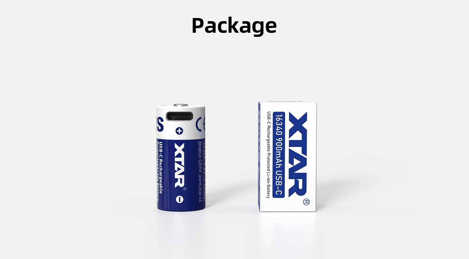 Xtar 16340 900mAh Li-Ion USB-C