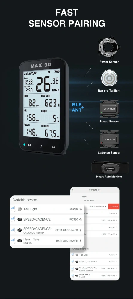 Shanren MAX 30 Smart GPS Bike Computer