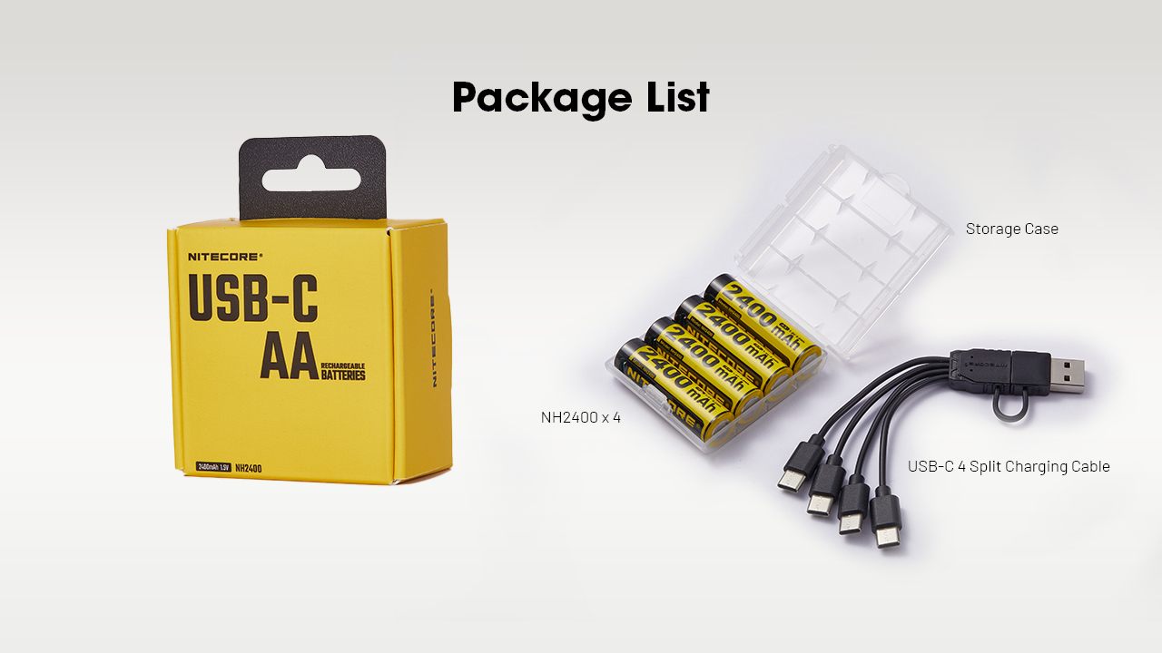 Nitecore AA 1.5V 2400mAh (NH2400) Li-Ion baterie 1 kus