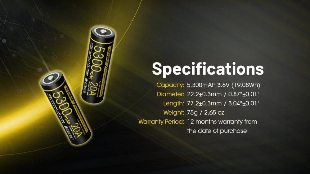 Baterie Li-ion 21700 Nitecore 5300mAh (NL2153HPi)
