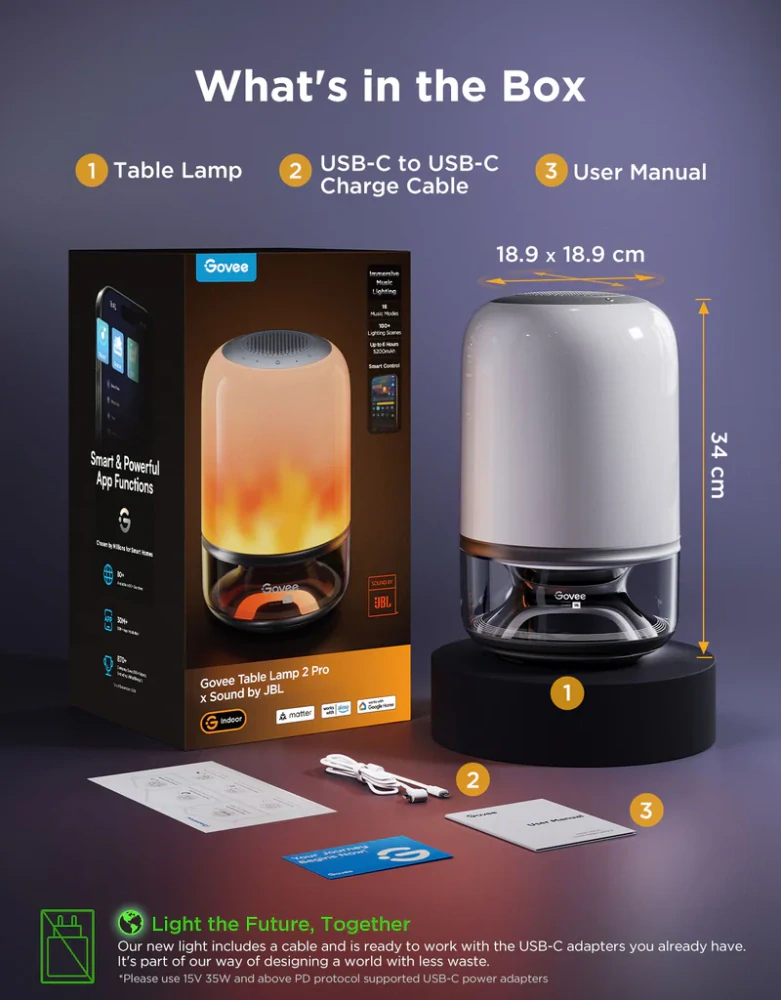 Govee Table Lamp 2 Pro x Sound by JBL