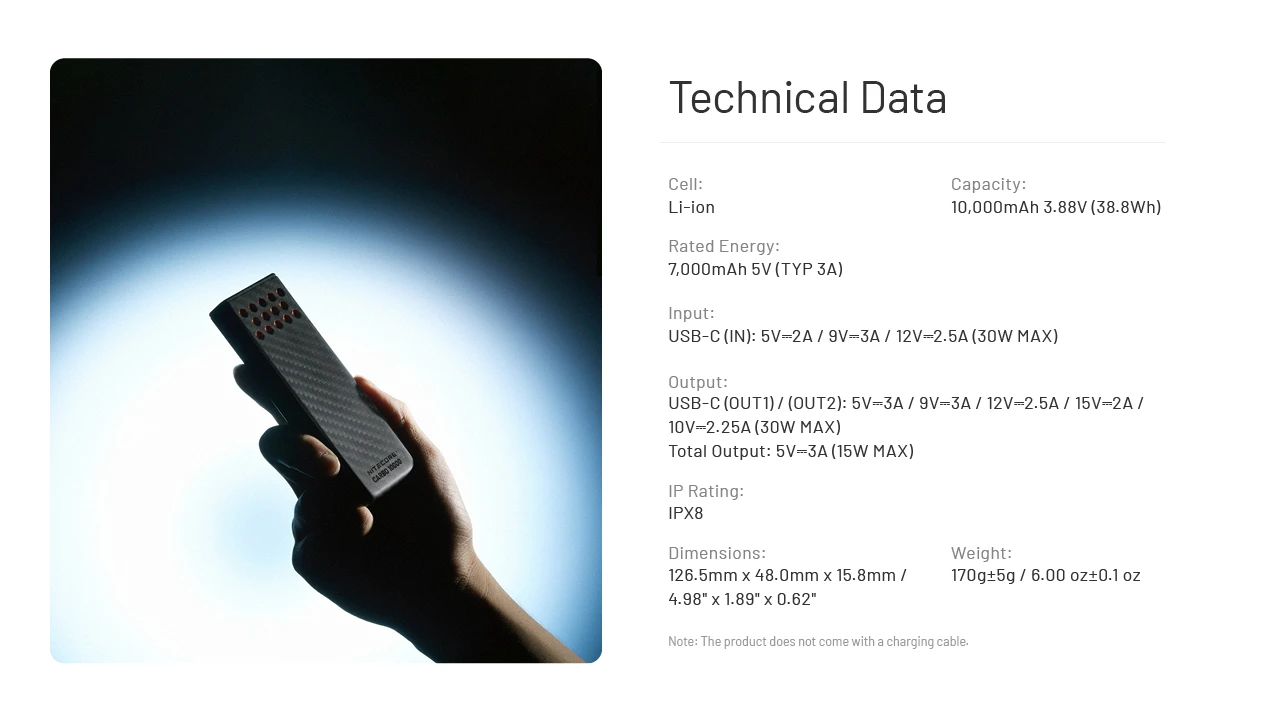 Powerbanka Nitecore CARBO 10000 Gen2