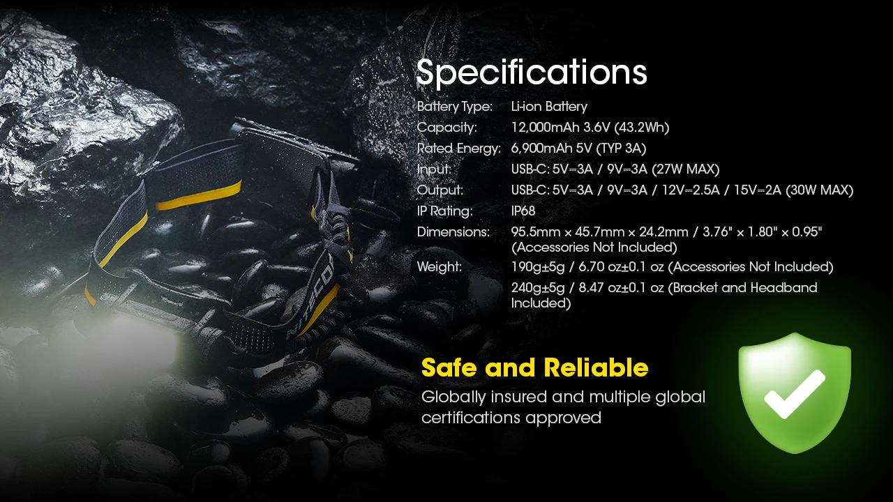 Nitecore Carbon Battery 12K Kit