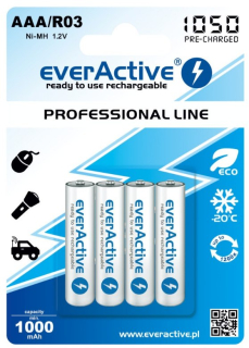 Nabíjecí baterie EverActive Professional Line R03 AAA 4ks