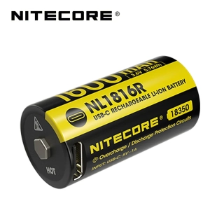 Dobíjecí USB baterie Li-Ion 18350 Nitecore 1600mAh NL1816R