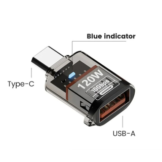 Adaptér USB-C na USB-A OTG 10Gbps PD 120W
